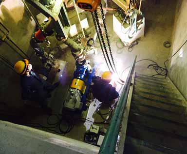 モーター交換及び配管工事